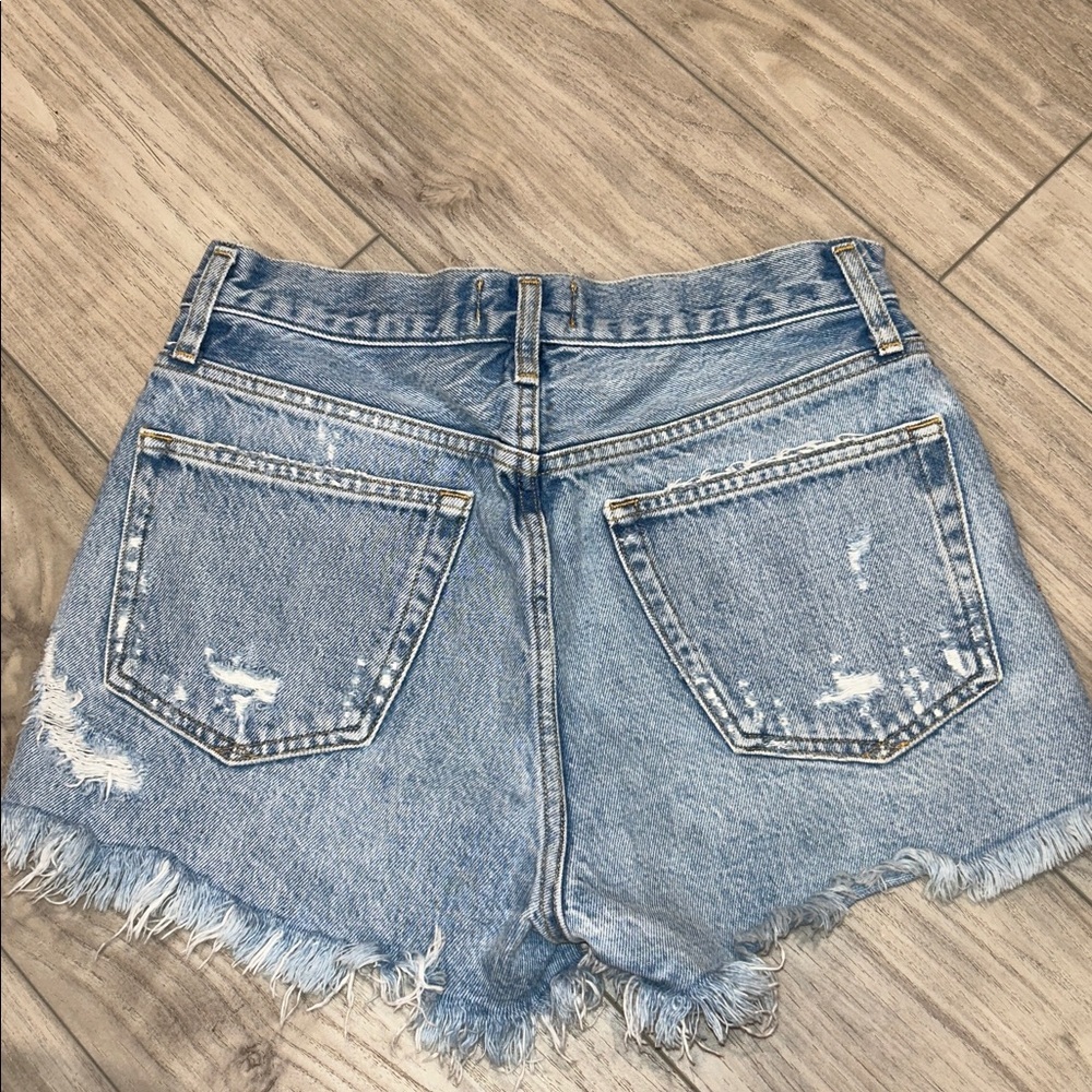 Agolde Frayed Light Blue Jean Shorts PARKER VINTAGE CUT OFF SHORT SWAPMEET Sz25 - Picture 5 of 12